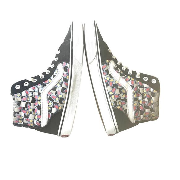 Vans Sk8-Hi Womens 9 Black Butterfly Print Suede/Canvas High Top Sneaker Lace Up - Picture 6 of 11